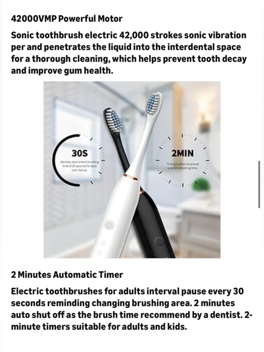 X-3 Sonic Electric Toothbrush